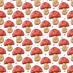 Cute cartoon mushroom pattern