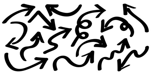 手書きの矢印のイラストセット