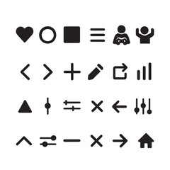 Obraz premium Collection of modern flat design ui icons for web and mobile applications featuring essential user interface elements for navigation and functionality silhouette