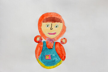 Childs Watercolor Painting of a Roly-Poly Toy