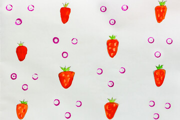 Strawberry Pattern Art