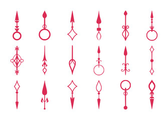 Collection of Decorative Pink Arrows and Ornate Pointers
