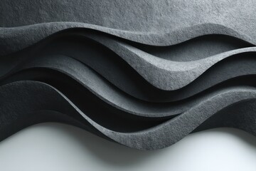 Gray and white curved textured layers creating an abstract modern background design, providing a sense of depth