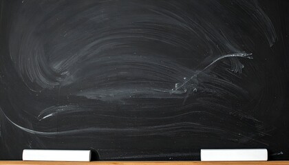 A clean black chalkboard with faint chalk marks, ready for teaching or presentations in a classroom setting