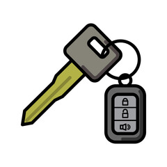 Car key colors icon on white  background