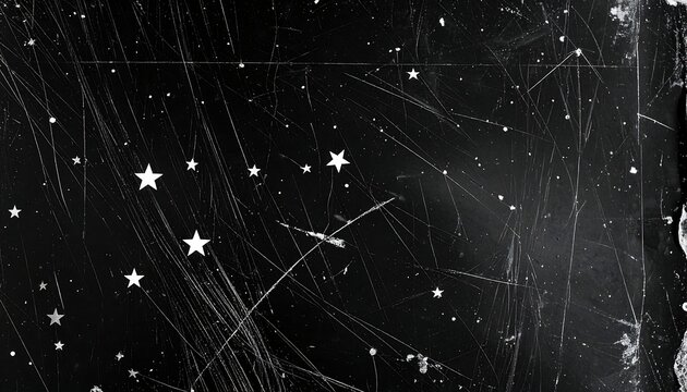 Abstract monochrome art of a celestial scene with star forms