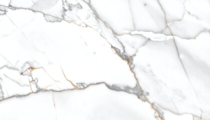 Obraz premium Elegant white marble surface with subtle gray and gold veining, ideal for backgrounds and textures