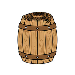 Wooden Barrel with Rope