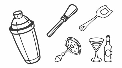 Essential Bar Tools and Cocktail Equipment for Home Mixology, Professional Bartending, Drink Recipes, Party Planning, and Hospitality.