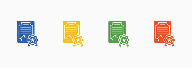 Book Icon Set Color Multiple Style Collection