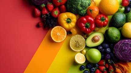 World vegan day celebration with colorful fresh fruits