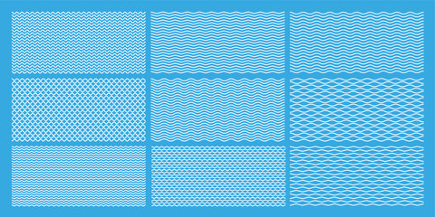 Abstract wavy seamless pattern collection