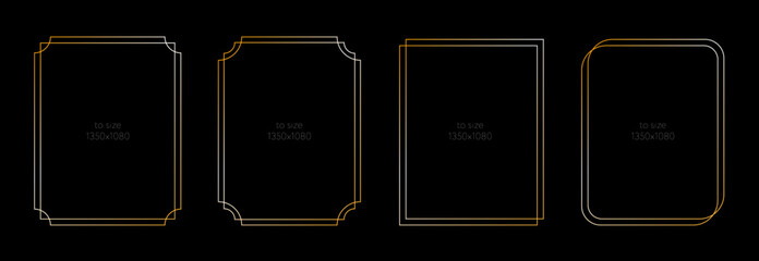 Elegant geometric frame collection set