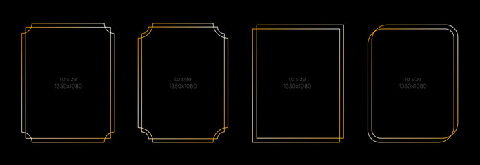 Elegant geometric frame collection set
