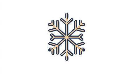 Minimalist Symmetrical Hexagonal Snowflake Pattern: For Winter Theme Designs, Festival Decorations and Web Icon Buttons