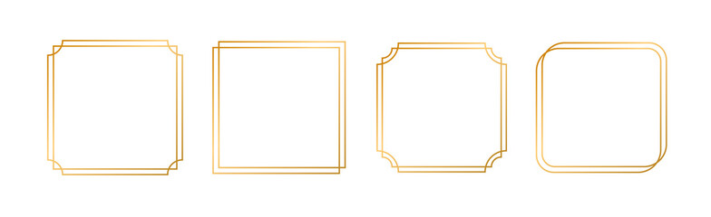 Golden geometric decorative frame collection
