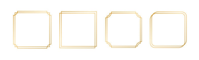 Golden geometric decorative frame collection
