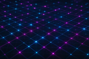 Digital Grid: A futuristic digital grid showcases a captivating network of interconnected glowing nodes, radiating an aura of technological sophistication and the essence of data.