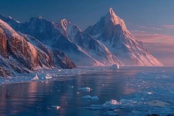 Towering icy fjords greenland polar bear high resolution picture