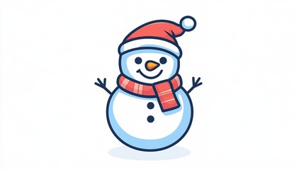 Joyful Cartoon Snowman Christmas Decoration Design: For Greeting Card Making, Holiday Promotion, and Winter Theme Materials