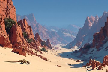 Vast martian desert red dunes landscape high resolution picture
