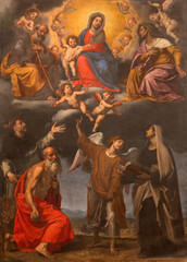 Pistoia - The baroque painting of Madonna among the saints (Joseph,Ann,Jerome,Dominic) in the church Chiesa di San Domenico Ottavio Vannini (1585 – 1643).