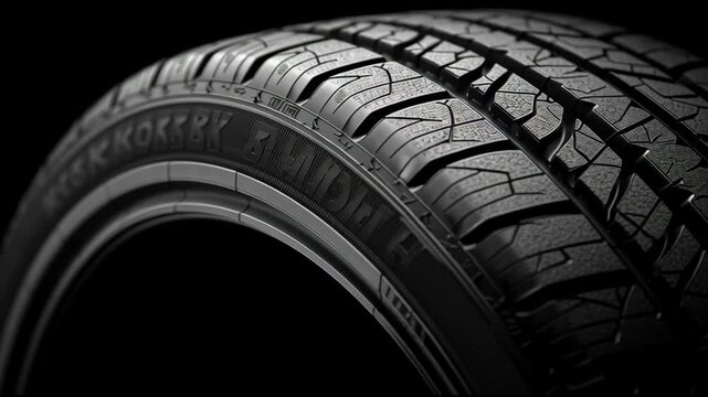 High-quality Tire Close-Ups Showcase Tread Patterns and Texture in Detailed Views