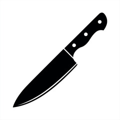 Sharp kitchen knife silhouette culinary tool for food preparation and cooking