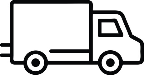 Vector art of black and white truck illustration for delivery