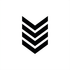 Abstract chevron arrow symbol simple geometric shape isolated graphic design element