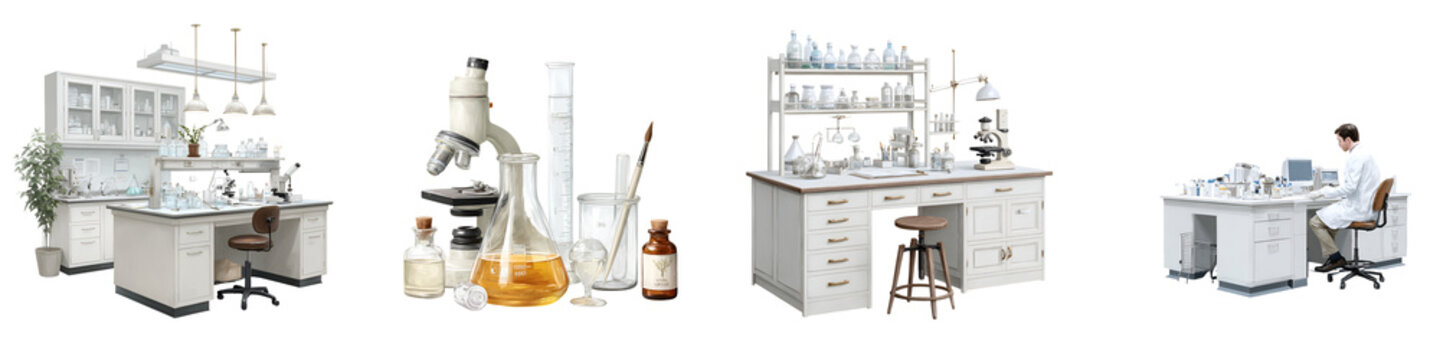 Vintage Science Lab Illustrations: Old Laboratory Equipment