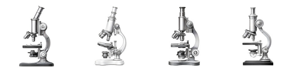 Antique Microscopes: Vintage Science Equipment Illustrations
