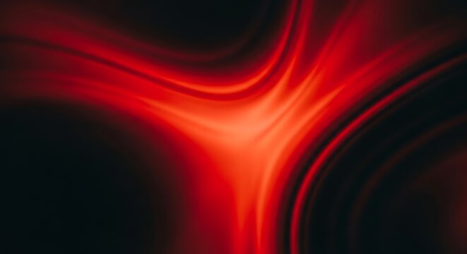 Dynamic abstract red light trails on a dark background with smooth curves - Powered by Adobe