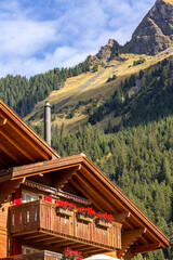 Wengen, Switzerland house view and mountains