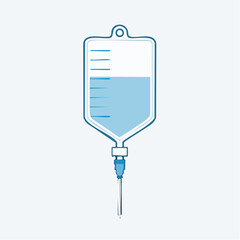 Vector Illustration of Intravenous Drip Bag with Fluid.