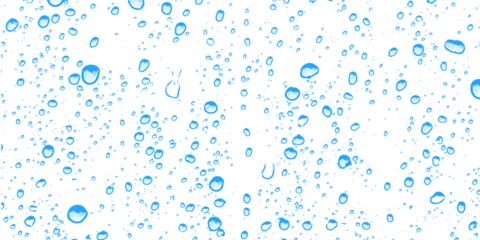 Water drops on a transparent background, isolated on transparent background