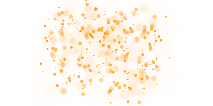 Golden bokeh lights isolated on transparent background create a dreamy atmosphere