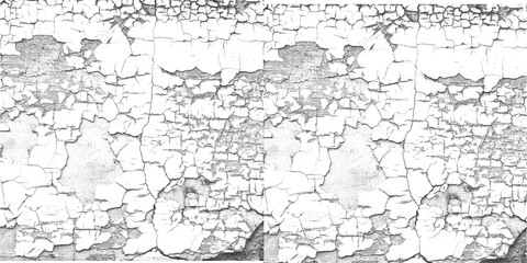 Cracked paint texture isolated on transparent background for graphic design needs