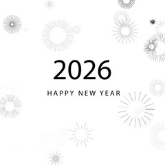 Happy New Year 2026 Graphic Minimalist Festive Celebration Design