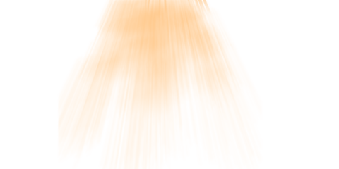 Abstract orange light rays isolated on transparent background for creative project