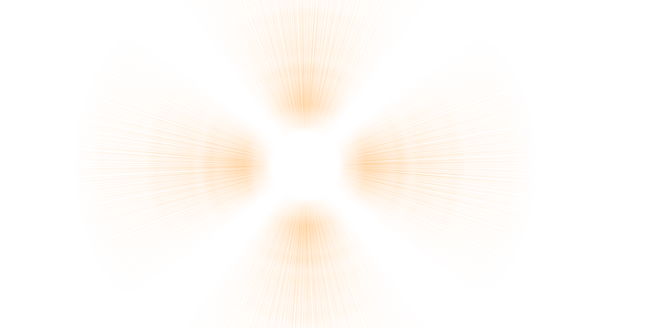 Abstract fractal pattern with orange color, isolated on transparent background