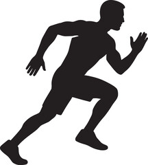 Obraz premium Jump Lunge Switch Fitness Pose Silhouette | Athletic Workout Vector | Dynamic Exercise Illustration