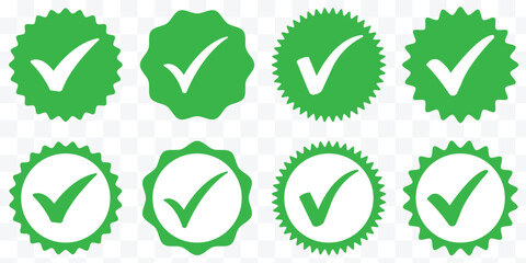 Tick mark with checkbox icon. green checkmark sign for app, ui, website. vector illustration on transparent background. Green checkmark, green tick, check mark icon button set. Modern Green Tick.