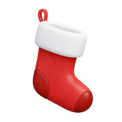 3D Rendered Christmas Stocking Isolated on White