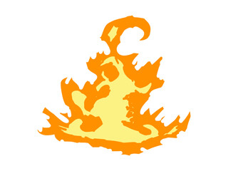 Flat Graphic Flame Inferno Fire Illustration Element On Isolated White Background