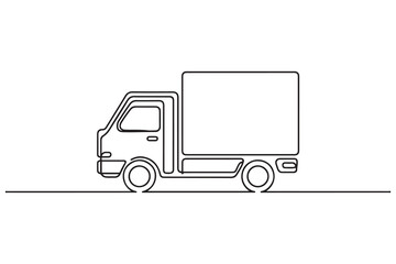 Delivery and logistics icon. one line Icon drawing with white background