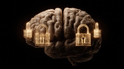Conceptual Visualization of Brain Security and Digital Protection