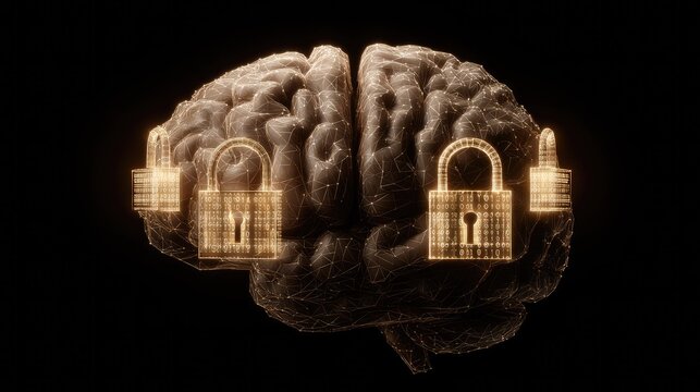Conceptual Visualization of Brain Security and Digital Protection