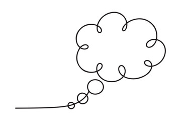 thought bubble doodle. one line Icon drawing with white background