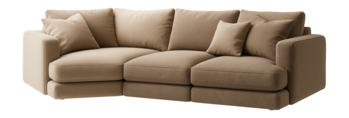 Modular sectional sofa with soft cushions, ideal for cozy nights in a cottage living room.